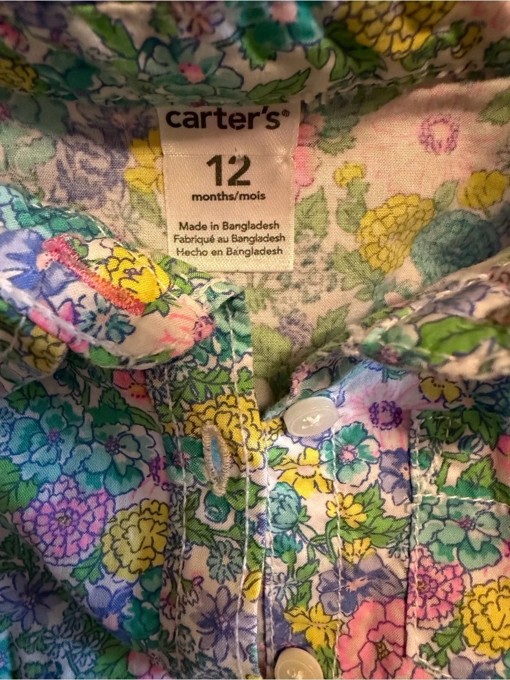 Carter's Pastel Floral Button-Down Long Sleeve Shirt